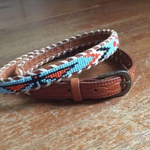 Beaded skinny belt